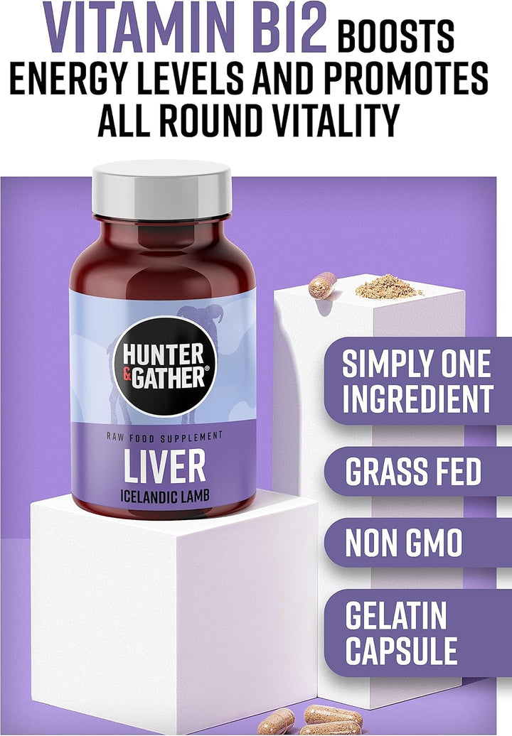 Nose to Tail - 90 Liver Capsules | Wild, Grass Fed Icelandic Lamb Ancestral Inspired Supplements| Raw Freeze-Dried Lamb | No GMO Feeds, Antibiotics or Hormones