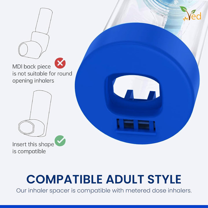 Inhaler Spacer Anti-Static Spacer Device, Inhaler Chamber, Use with Metered Dose Inhaler, BPA and Latex Free for Child.(Blue)