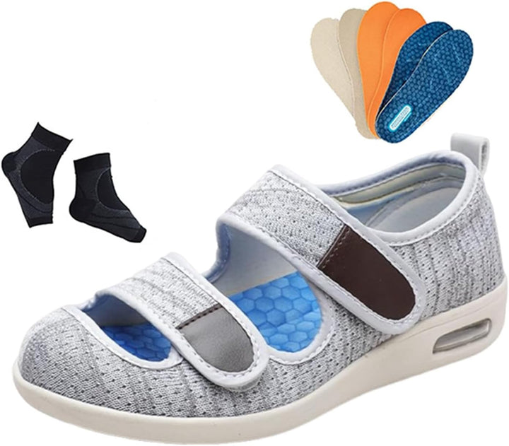 Mens Summer Hollow Mesh Breathable Orthopaedic Adjustable Diabetic Edema Shoes, Comfy Extra Wide Fit Surgery Arthritis Edema Recovery Shoe