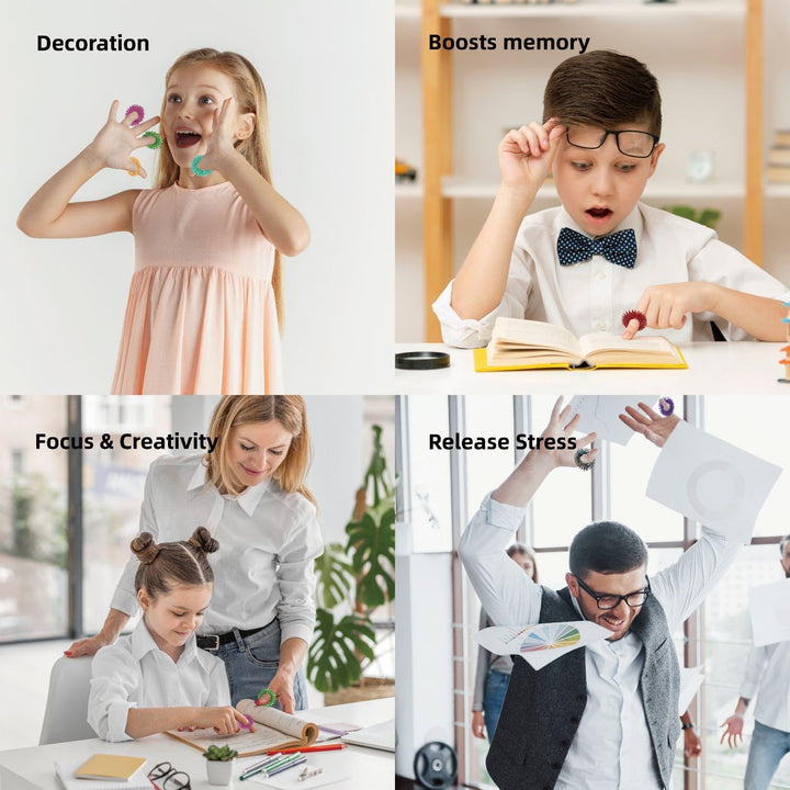 12 PCS Fidget Rings Acupressure Rings Spiky Sensory Finger Rings for Kid Adults, Acupuncture Massage Rings Set for Stress Relief Anxiety Promoting Blood Circulation