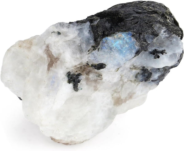 Moonstone Raw Crystal Stone - Natural Healing Rock Rough Gemstone 1.77-2.17" for Lovers, Beginners, Collectors - Reiki Spiritual Gift