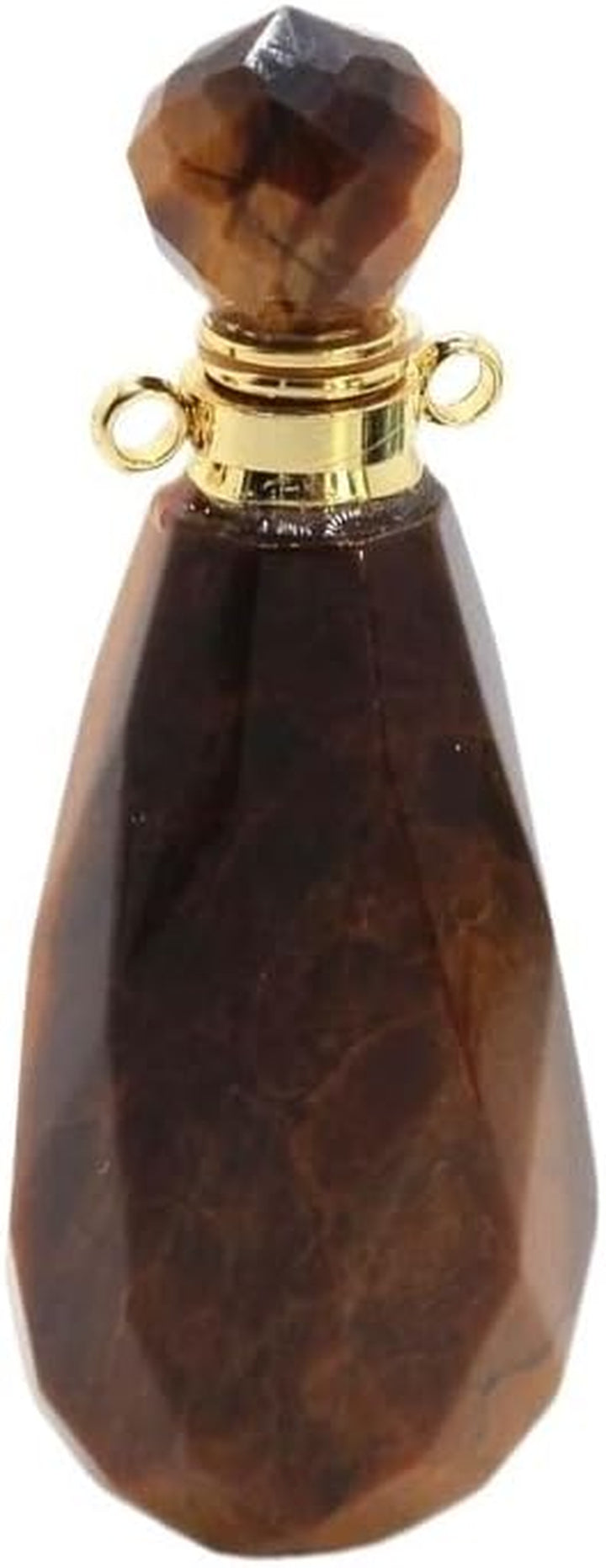 Crystal Stone Perfume Bottle - Water Drop Faceted Pendant Essential Oil Jewelry Bottle