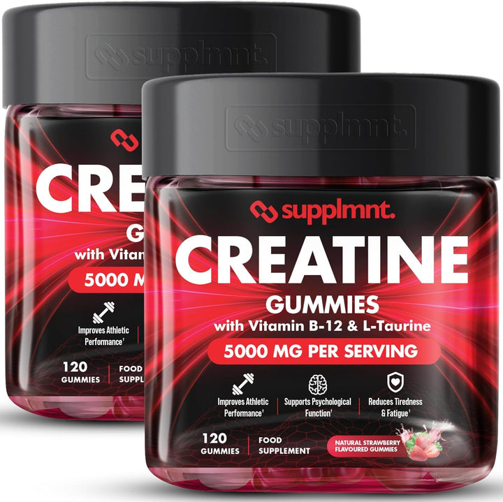 Creatine Gummies 5000Mg Lab-Tested 120Ct Max Strength Muscle Growth/Recovery Supplements for Men & Women Creatine Monohydrate B12 & L-Taurine Vegan Gym Pre Workout Gummies, (Blueberry)