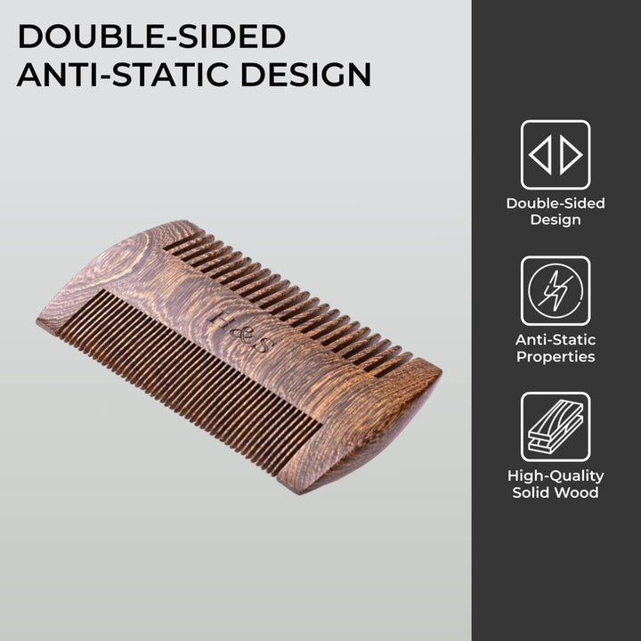 Wooden Beard Comb Moustache Combs - Anti-Static Fine Beard Combs for Men - Small Wooden Hair Comb - Wide Tooth - Grooming Accessories for Men - Facial Hair Care