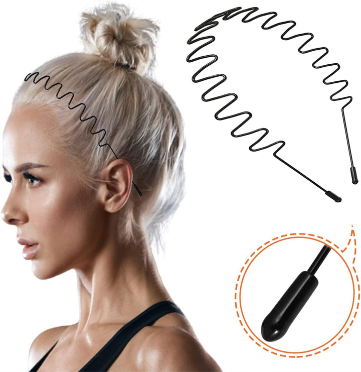 Mens Hair Band Sports Hair Bands Men, Non-Slip Sports Fashion Headband, Metal Hair Band Men, Hair Hoop Outdoor Sports, Weddings and Daily Wear (6 Pcs)