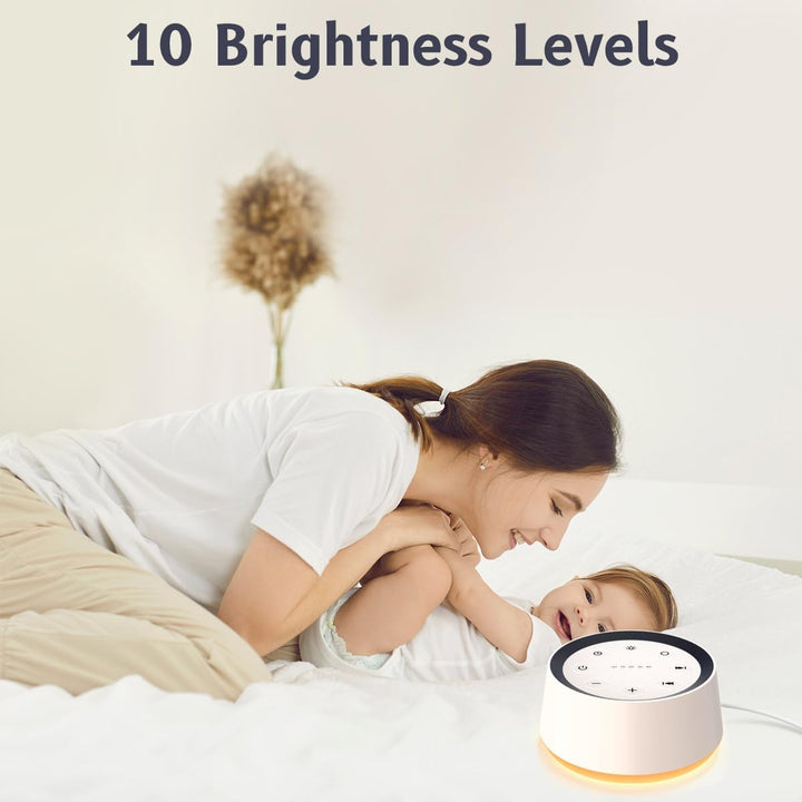 White Noise Machine Sound Machine with 30 Soothing Sounds for Sleeping 12 Colors Night Light Plug in Brown Noise Machine Adults Baby Kids Sleep Machine Memory Function 36 Volume Level 5 Timer for Home