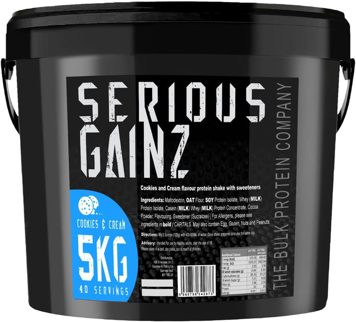 , SERIOUS GAINZ - Whey Protein Powder - Weight Gain, Mass Gainer - 30G Protein Powders (Chocolate, 5Kg)