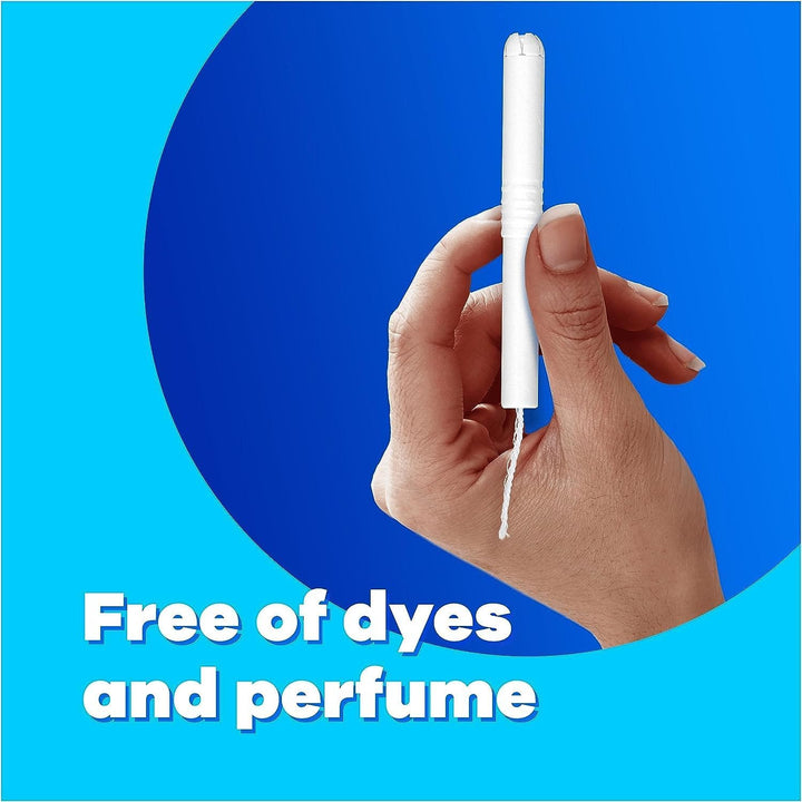 Tampons Regular Cardboard Applicator Blue Box 40 Tampons (2 Packs of 20) | Leak Protection | Super Absorbent | Fragrance-Free | Long Lasting Protection