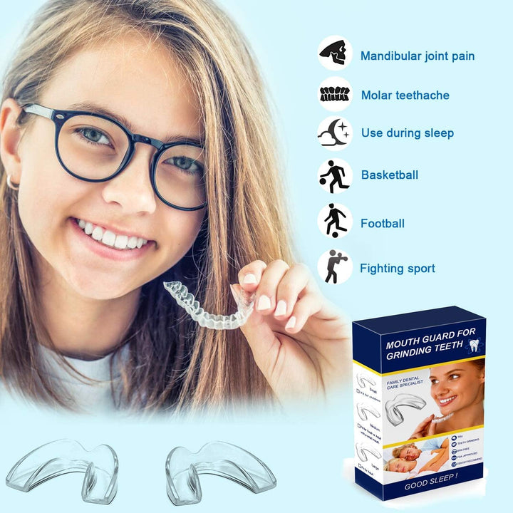 Kids Mouth Guard for Teeth Grinding, Pack of 4 Medium Size Bite Guard for Teenagers(Under 15 Years Old), Stops Bruxism, Teeth Whitening Tray & Sport Athletic, Sleep Night Guard