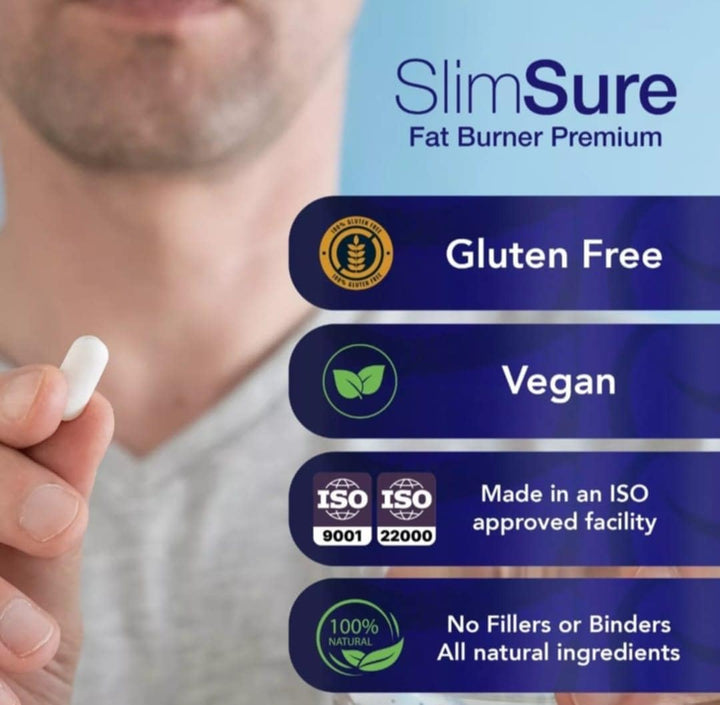 Slimsure – Premium Weight Management Support, Fat Burning & Appetite Control, Vegan Formula – 60 Capsules, 1 Month Supply