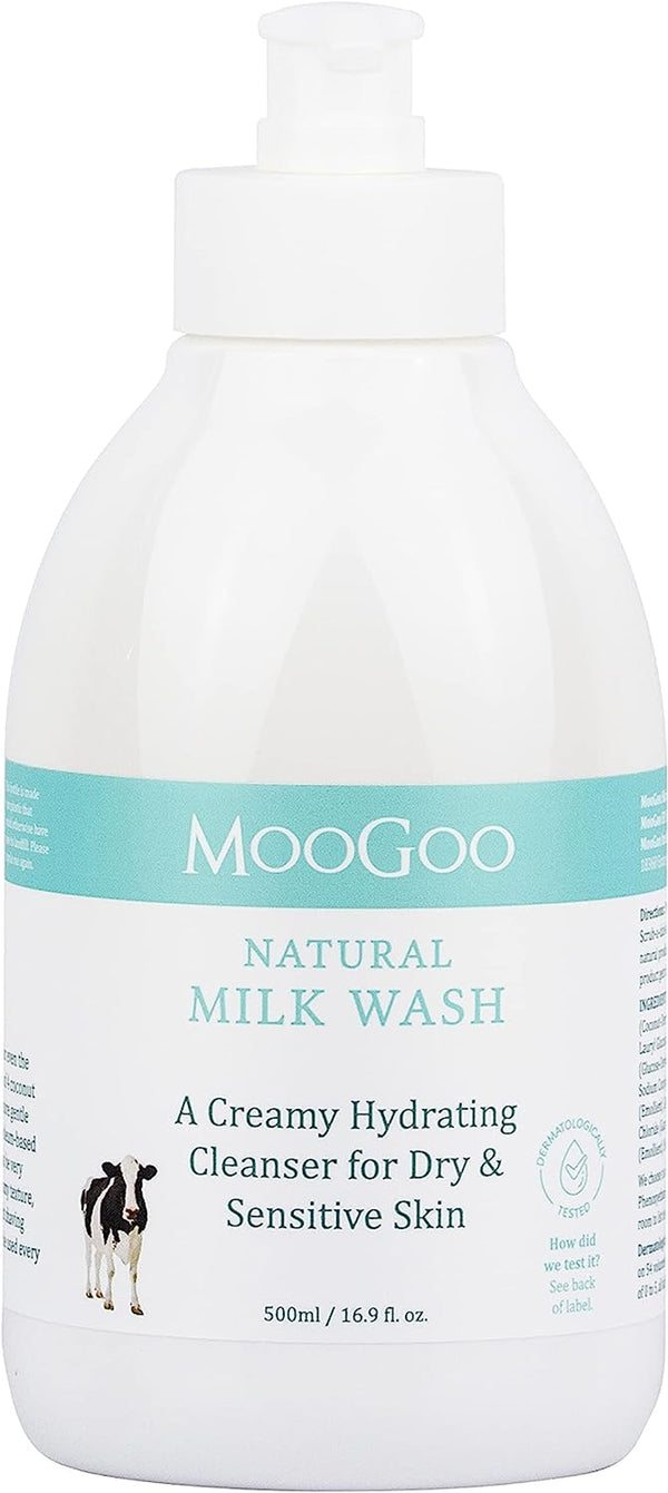 Milk Wash - Natural Creamy Body Wash & Cleanser, Soap-Free, Sls-Free. for Dry, Sensitive Skin, 500Ml / 16.9 Fl. Oz.