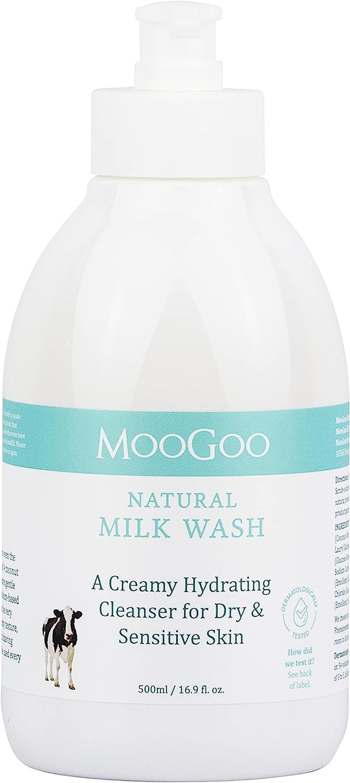 Milk Wash - Natural Creamy Body Wash & Cleanser, Soap-Free, Sls-Free. for Dry, Sensitive Skin, 500Ml / 16.9 Fl. Oz.