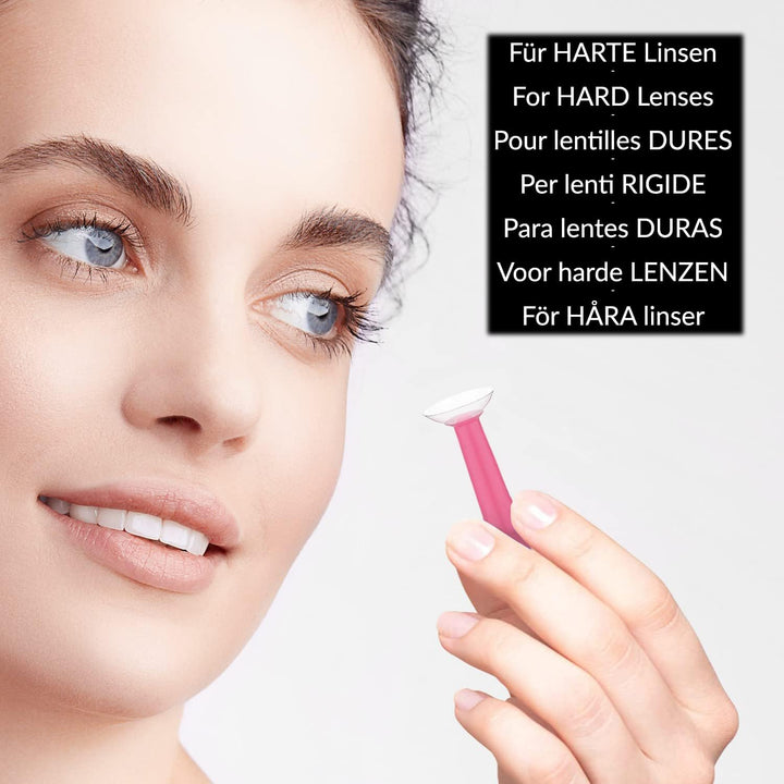 4X Contact Lens Remover, Sucker for Hard Contact Lenses, RGP and Ortho-K Lenses, Set of 4 Pcs Suckers, Lens Tool, Suction Holder (Only Suitable for Hard Contact Lenses), Multicolored