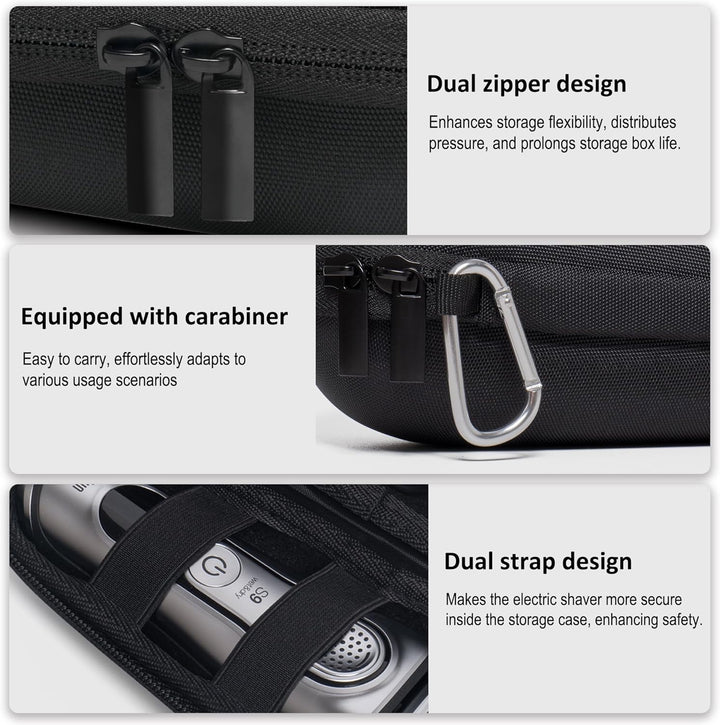 Electric Shaver Travel Case for Braun Series 3, Series 5, Series 7, Series 9 Electric Shavers, Black