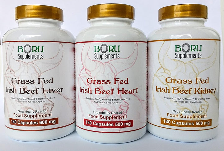 Boru Organic Grass Fed Irish Beef Liver Capsules (180 Capsules) Organically Reared