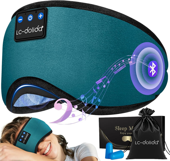 Bluetooth Sleep Mask Headphones 200% Blackout 3D Deep Eye Mask with Headphones Bluetoothv5.4 Can Play 15Hrs Breathable Eye Mask with Bluetooth Earphones for Travel,Nap Sleeping,Shift Work