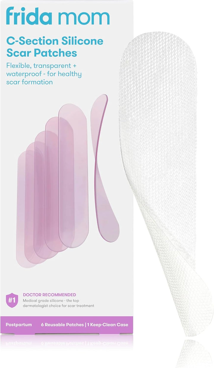 C-Section Silicone Strips: C-Section Recovery Must Have Scar Patches, Reusable Medical Grade Treatment for Keloid Scars, 20Cm Length, 6 Count + Keep-Clean Case