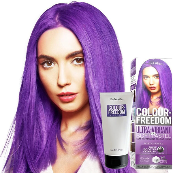 Colour-Freedom 150Ml Mystic Purple Semi-Permanent Hair Colour - Ultra-Vibrant Vegan Friendly Colour Mask with Shine Booster Complex - Ammonia Free Colour Lasts up to 6-10 Washes
