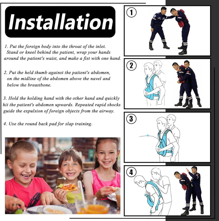 Anti Choking Obstruction Trainer Vest, Airway Obstruction Simulation Training Wearing Vest with Back Shot, Adjustable Shoulder Straps and Waist Belt, Intuitive Operation, for First Responder