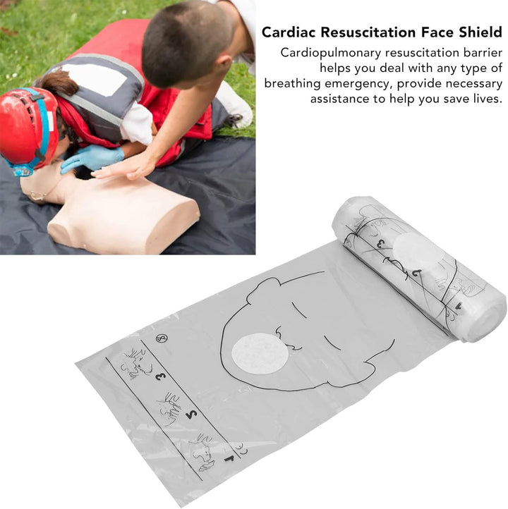 1 Roll First Responder CPR Barrier Cardiopulmonary Resuscitation Barrier Disposable Face Shield for Emergency Use,Cpr Trainer