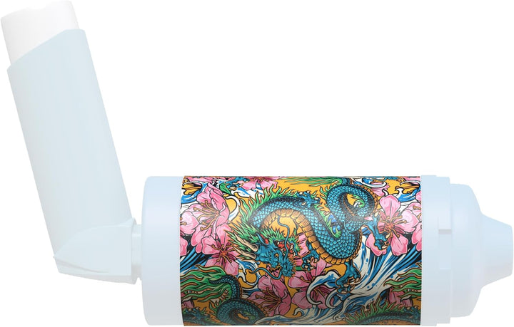 Spacer Cover in over 30 Designs – Vegan Leather Spacer Case for Kids and Adults – Handmade in England (Aint Easy Being Wheezy, Aerochamber plus Flow-Vu)