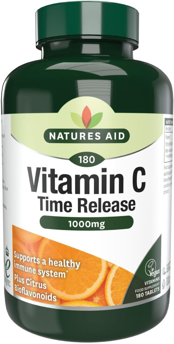 Vitamin C 1000Mg Time Release - High Strength with Bioflavonoids - Supports Immunity, Bones & Heart - Antioxidant - Vegan, Gluten-Free, Non-Gmo Supplement – 30 Tablets