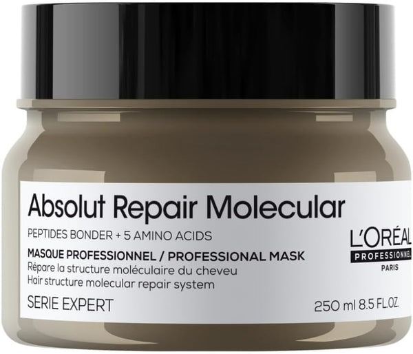 L’Oréal Professionnel Absolut Repair Molecular Hair Mask 250Ml, for Extremely Damaged Hair, Rinse off Hair Treatment, Molecular Bond Repair, Instant Smoothness & Shine