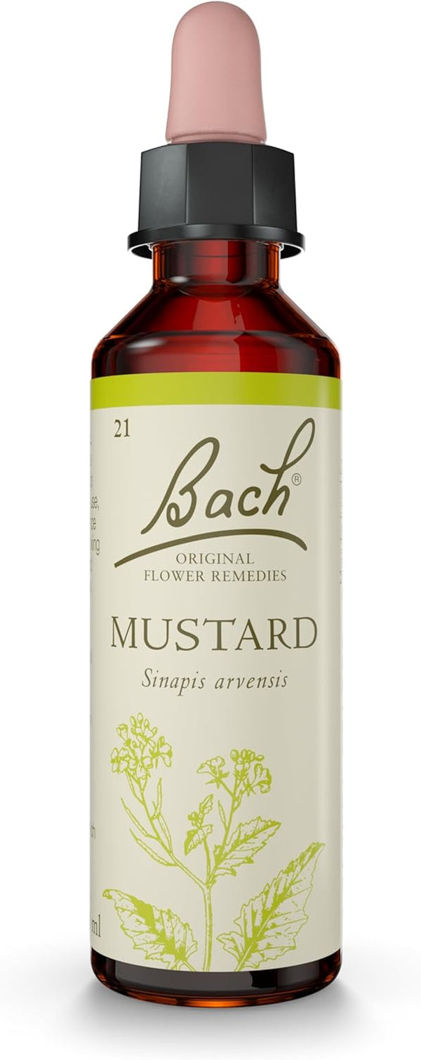 Bach Original Flower Remedies (Mustard) Live the Day, Stay Joyful, Emotional Wellness, Natural Flower Essence, 20Ml