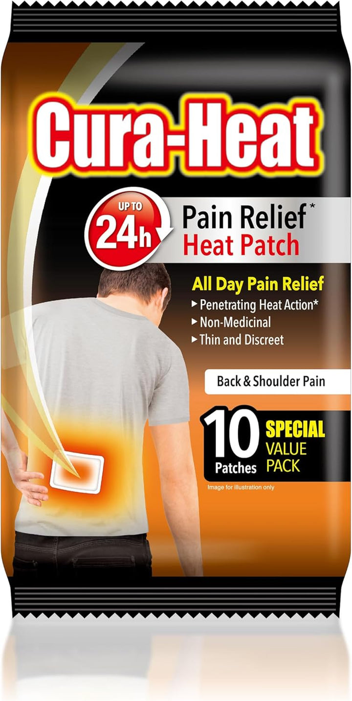 Back and Shoulder Pain Heat Patch | 10 Patches | Targeted Pain Relief | Pain Relief up to 24H | Penetrating Heat Action