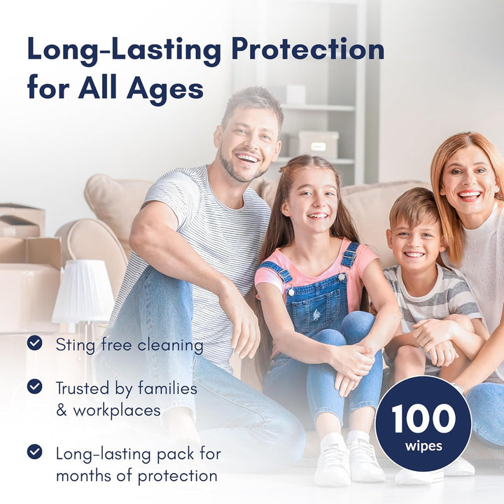 Sterile Saline Wipes 100 Pack: Alcohol-Free, Gentle & Hygienic: Wound Cleansing, Eye Wipes, First Aid, Piercings, Tattoo Aftercare, Hearing Aid Cleaning Kits & Post Procedure Care