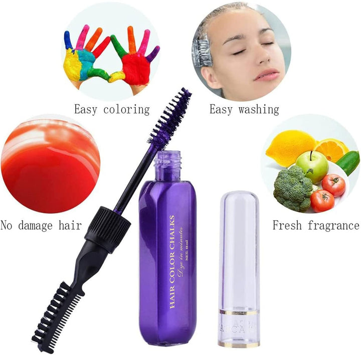 Hair Chalks for Girls, 8 Coloured Hair Dye Temporary, Washable Hair Spray Colour for Kids Men and Woman