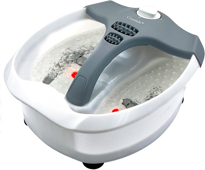 Foot Spa and Massager Pedicure Bath with Electric Temperature Controller Heater, Bubbles, Soothing Vibration Massage Rollers, Infrared Lights for Tired Feet Therapeutic, 80 Watt