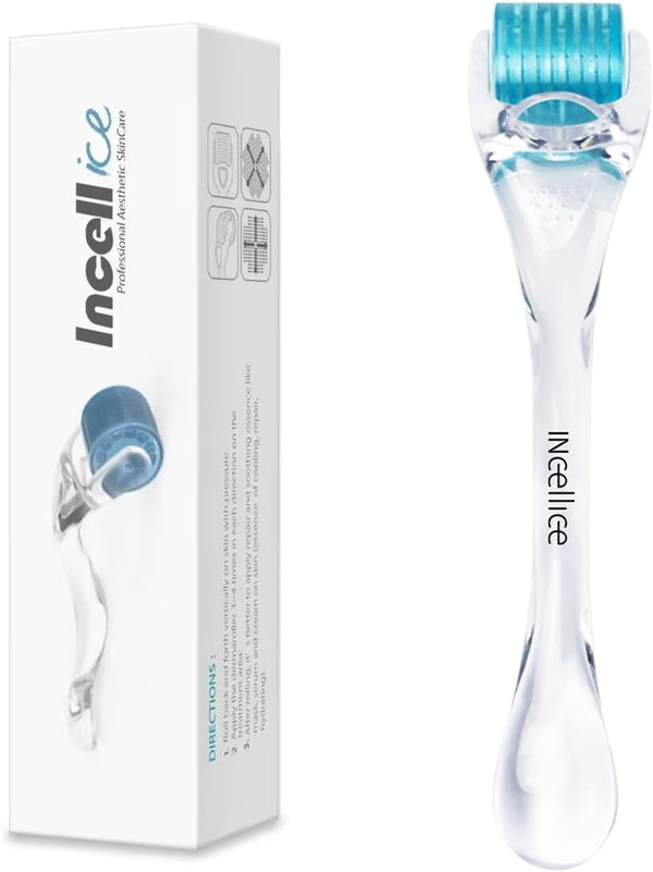 Derma Roller 0.5Mm, 200 Real Individual Needles, Microneedling Roller for Hair Beard Growth, Titanium Micro Needling Roller for Face Body Scalp Men and Women