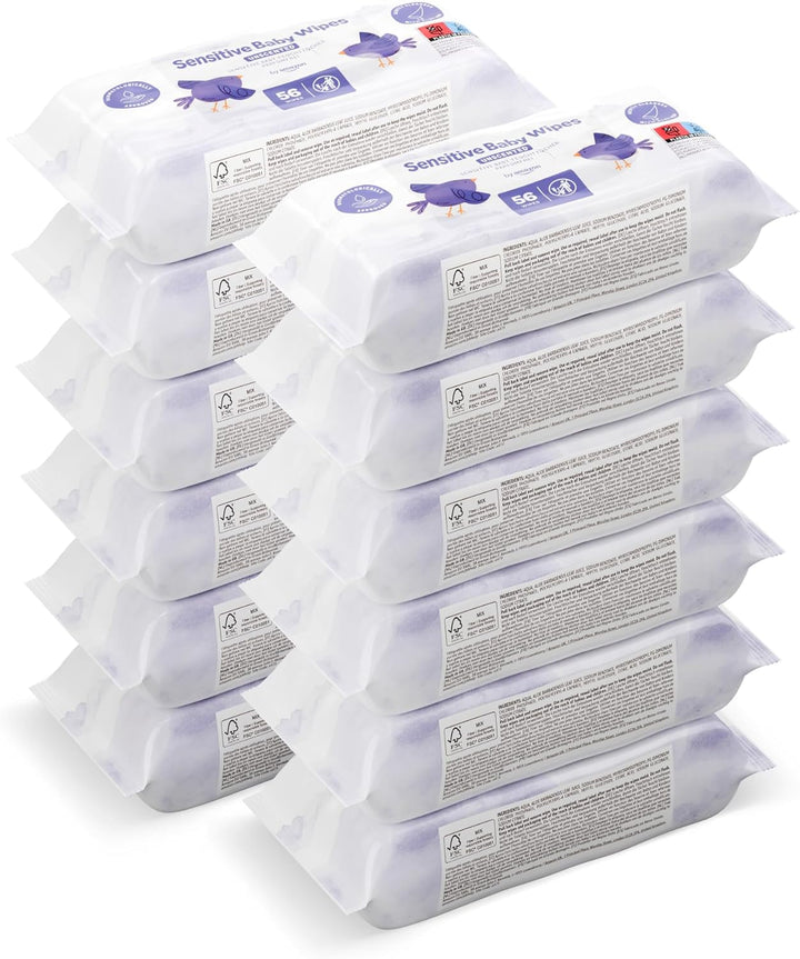 Sensitive Baby Wipes 1008 Wipes, Unscented, 18 Pack of 56, (Previously a Mama Bear Brand, Same Product)