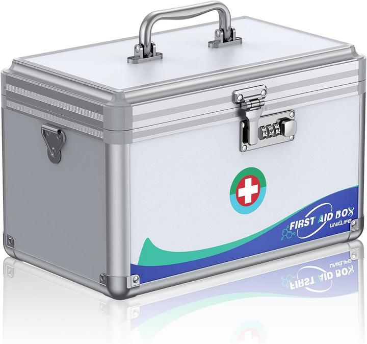 Large Medicine Lock Box First Aid Box with Combination Lock, Lockable Medicine Storage Boxs for Medications, 30 X 17.8 X 19 (Cm)
