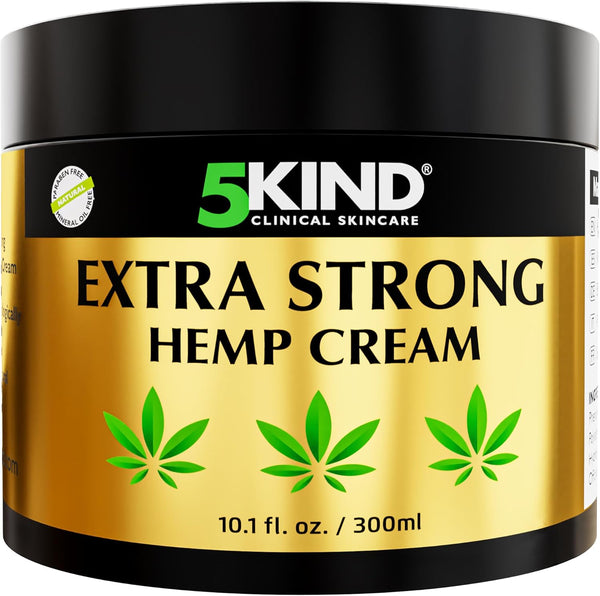 Extra Strong Hemp Cream 300Ml - High Strength Hemp Oil and Arnica Cream - for Massaging Joints & Muscles, Lower Back, Feet, Knees, Neck & Shoulders - Rich in Natural Extracts