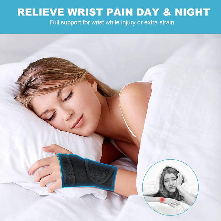 Adjustable Wrist Strap Carpal Tunnel Compression Splint Relieves Pain, Sprains, Tendonitis and Joint Pain, Breathable Brace Provides Wrist Support (Left)