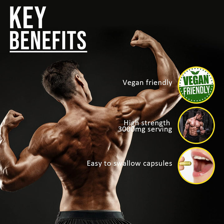 Creatine Tablets 3000Mg - 120 Tablets - Pure Creatine Monohydrate Supplements Boost Muscle Mass, Bulk & Strength - Excellent Pre Workout for Men & Women - Boost Energy & Performance