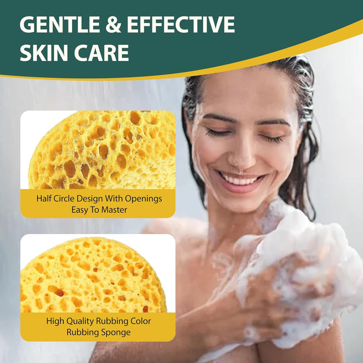2 PCS 2X Large Soft Honeycomb Bath Sponges,Extra Large Luxury Bath Sponge,Puff Sea Sponge,Sponges Bath for Skin Care(Yellow)