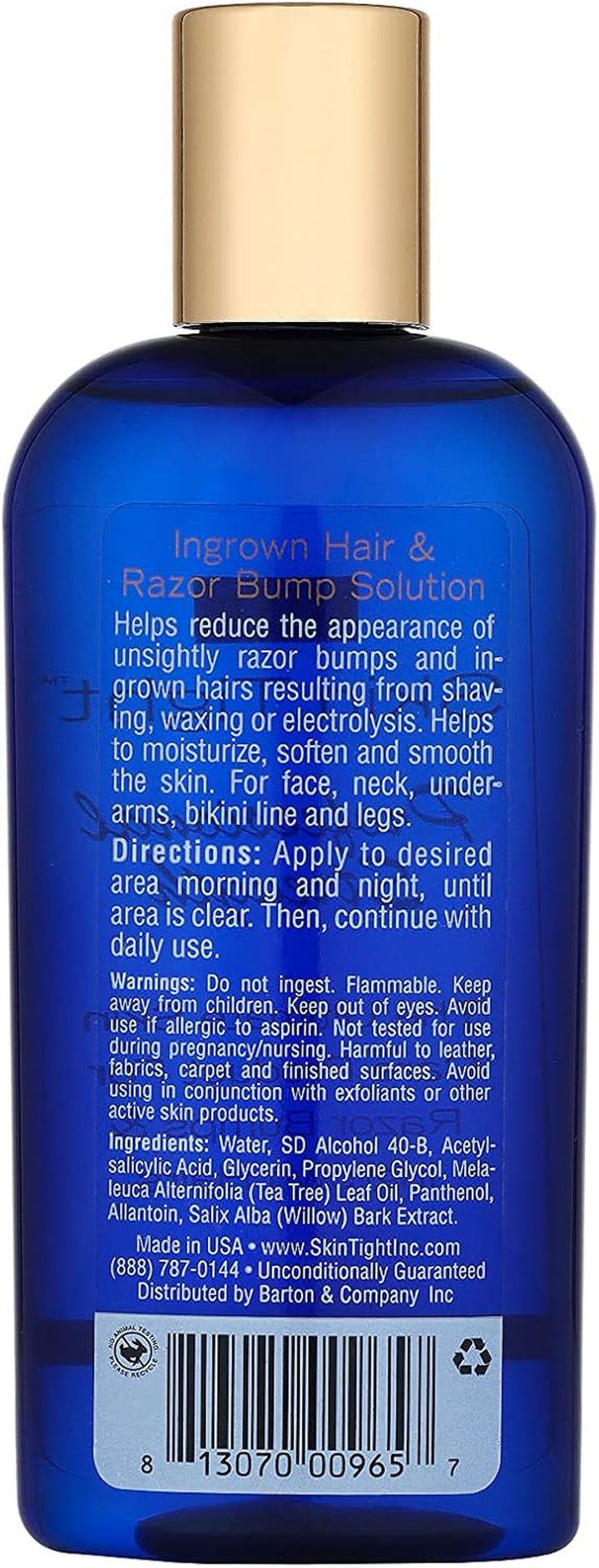 Skin Tight Professional Solutions for Razor Bumps and Ingrown Hair 4Oz(118Ml) for Men & Women