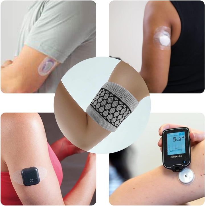Updated Arm Band for Diabetic CGM Sensor Protective Dia Band Suits Freestyle Libre, Medtronic, Dexcom Grey