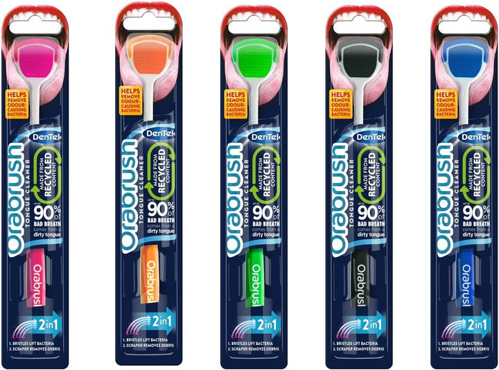 2 in 1 Orabrush Tongue Cleaner, 1 Count (Pack of 1)