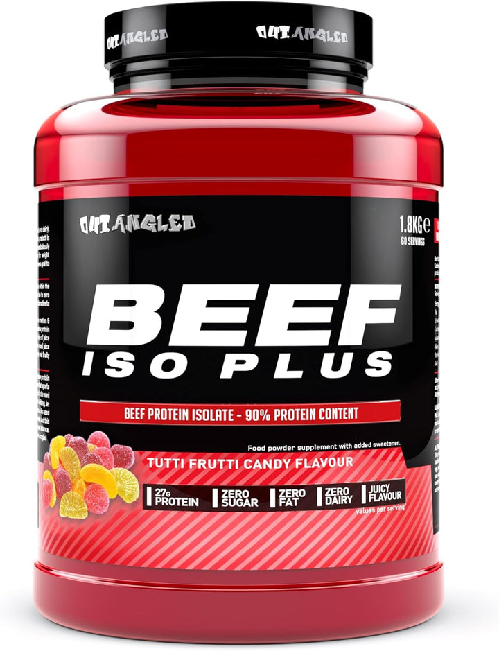Beef Iso Plus, Beef Protein Isolate Powder, High Protein, Zero Fat and Sugar | 1.8Kg, Orange Burst | Halal, Paleo and Keto Friendly, Dairy and Gluten Free