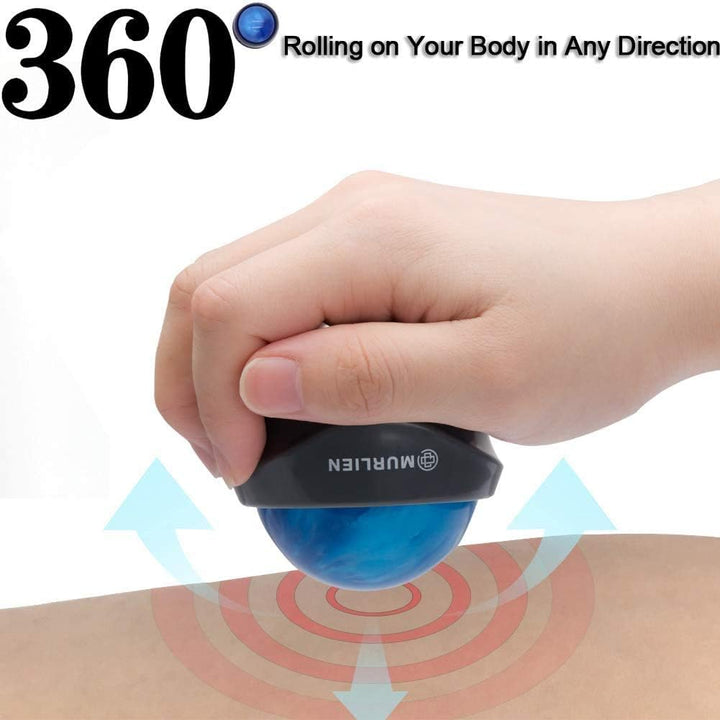 Massage Roller Ball, Tight and Sore Muscles Relief, Manual Massager, Alleviating Shoulder, Arms, Back, Legs, Calves or Muscle Tension - Blue