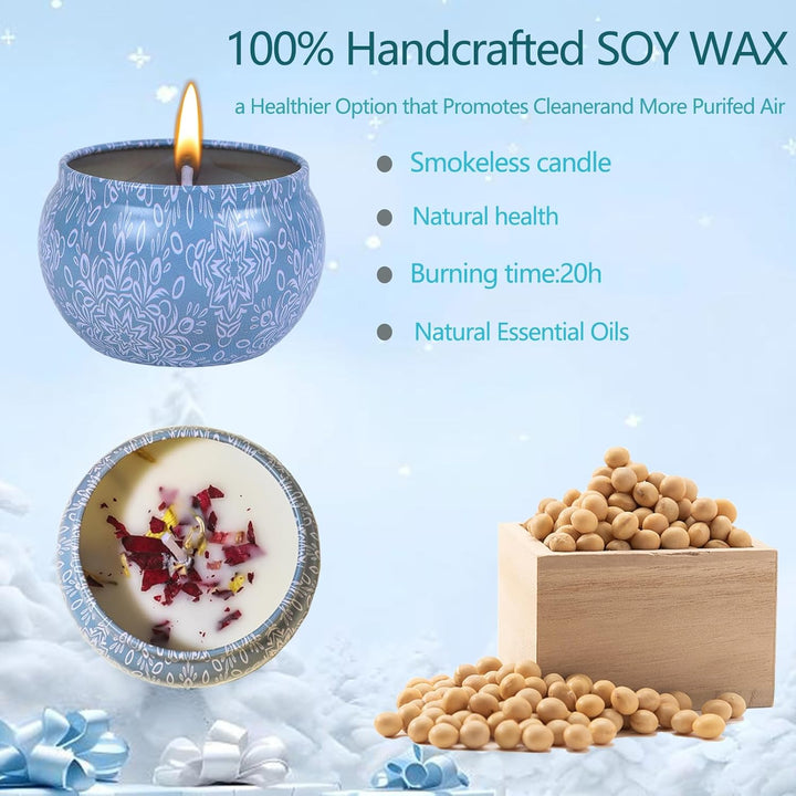 Candles Gifts for Women, Scented Candles Gifts Set,Soy Wax Aromatherapy Candle Gift for Birthady, Mother'S Day,Christmas,Bath, Yoga and Weddings, 4 Pack