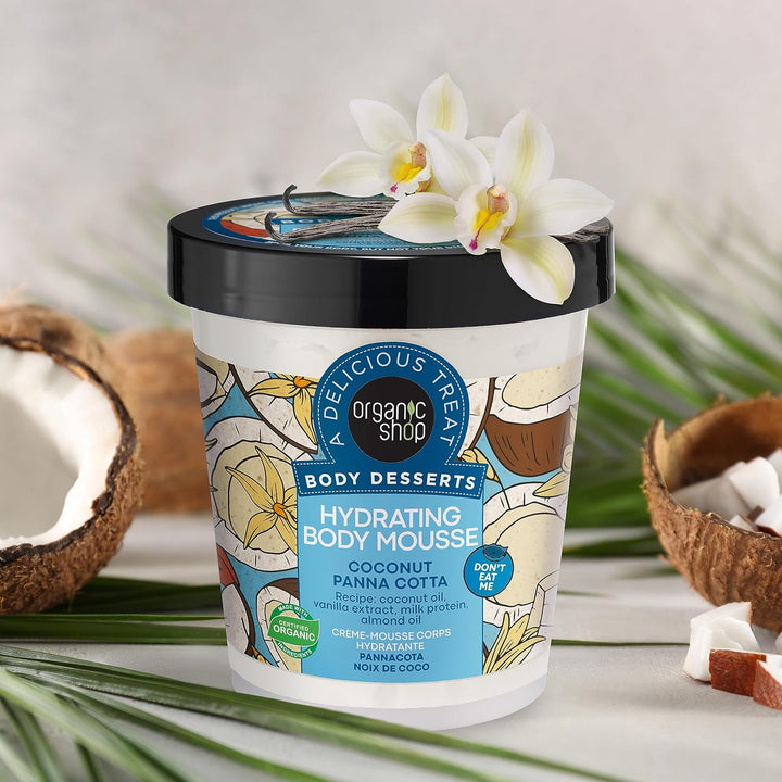 Body Desserts Hydrating Body Mousse Coconut Panna Cotta, 450 Ml