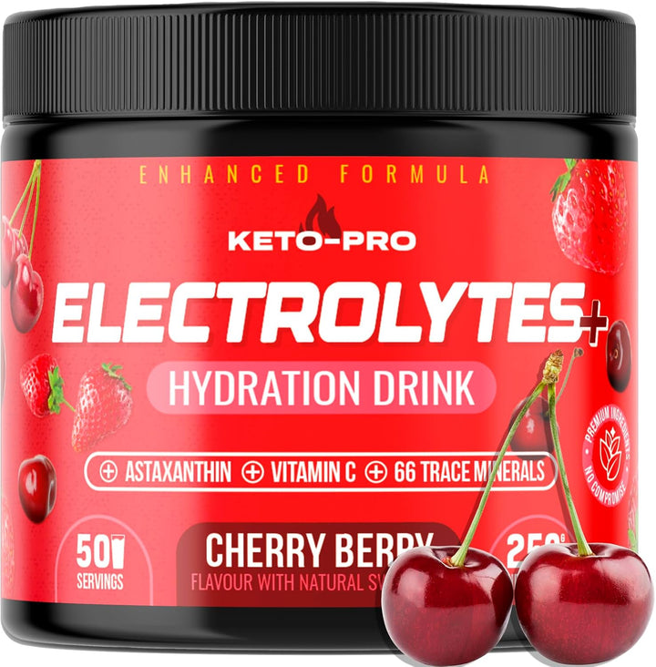 Keto-Pro Keto Electrolytes 250G | Electrolyte Powder Supporting Your Fasting, Health & Fitness Goals | 50 Servings | Lemon Orange Flavour