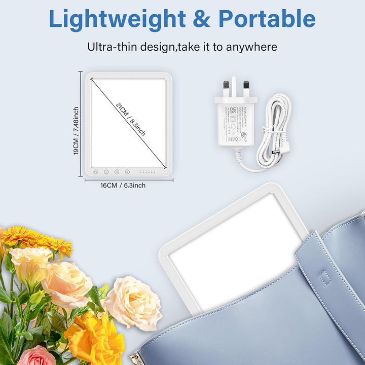 SAD Lamp, 15000 Lux Light Therapy Lamp Uv-Free, Natural Sunlight Lamp SAD Light with 3 Color Temperature 5 Brightness Levels 6 Timer, 180° Stand, Touch Control & Memory Function for Home,Office