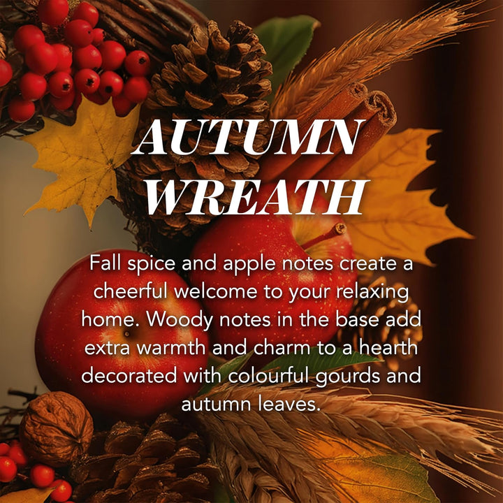 Scented Candle | Autumn Wreath Large Jar | Long Burning Candles: up to 150 Hours | Perfect Gifts for Women