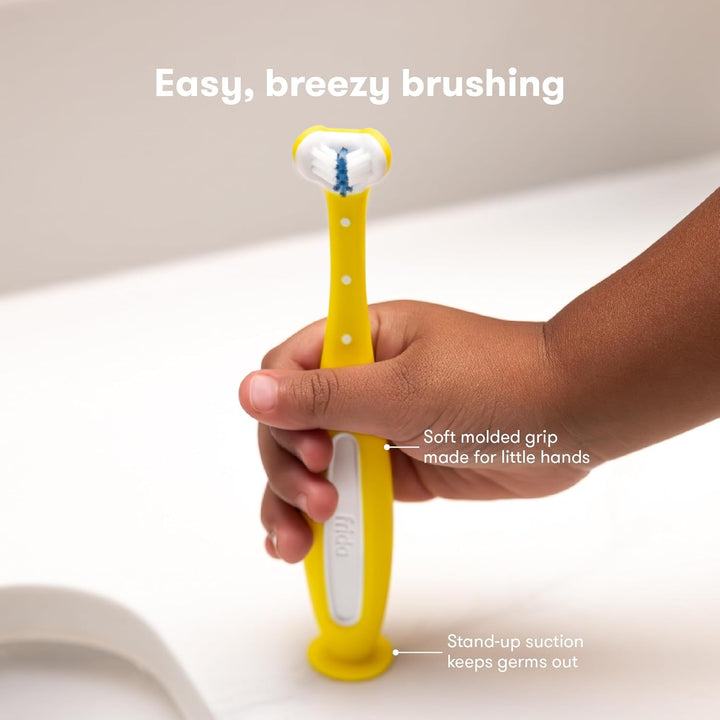 Triple-Angle U-Shaped Toothbrush for Toddlers, Yellow